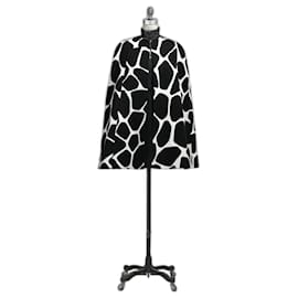 Valentino-Valentino giraffe print cape-Black,White