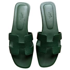 Hermès Sandales Vert Vert foncé