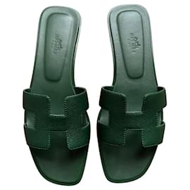 Hermès-Sandales-Vert,Vert foncé