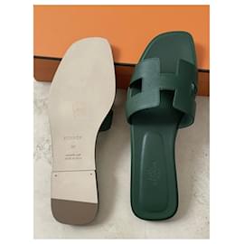 Hermès-Sandals-Green,Dark green