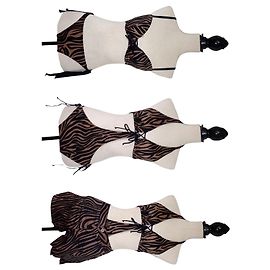 Autre Marque Set Trikini e Costume da Bagno The Savage Zebra Nera e Marrone Marrone Nero