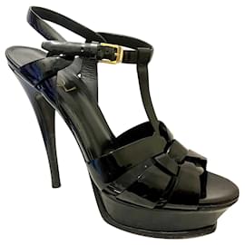 Saint Laurent-Patent Leather Tribute Heels-Black
