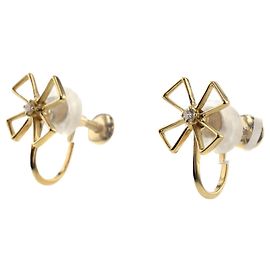 Mikimoto 18k Orecchini in oro con fiore di diamanti D'oro