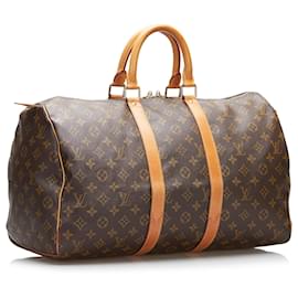 Louis Vuitton-Louis Vuitton Brown Monogram Keepall 45-Brown