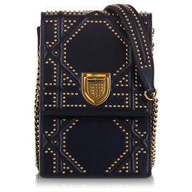 Dior Blue Diorama Vertical Clutch Blue Navy blue