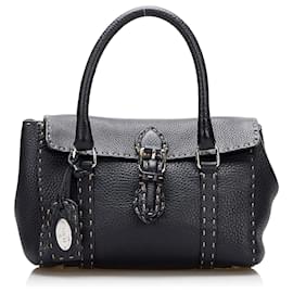 Fendi-Fendi Black Selleria Linda Handbag-Black