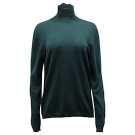 Marni-Marni Long Sleeve Turtleneck Sweater in Green Wool-Green