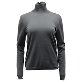 Marni-Marni Long Sleeve Turtleneck Sweater in Grey Wool-Grey