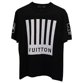 Louis Vuitton Vuitton Barcode & Earth T-Shirt in Black Wool Other