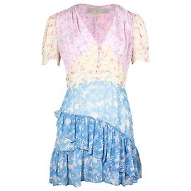 Abito LoveShackFancy Bea Patchwork floreale in seta multicolore Altro Stampa python