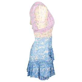 LoveShackFancy-LoveShackFancy Bea Patchwork Floral Dress in Multicolor Silk-Other,Python print