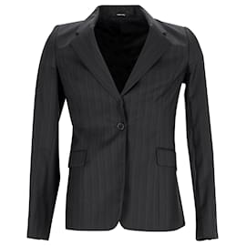 Maison Martin Margiela-Maison Margiela Pinstripe Blazer Jacket in Dark Gray Viscose-Black