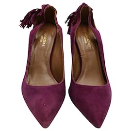 Aquazzura-Zapatos de salón con borlas Marilyn de Aquazzura Forever en ante morado-Púrpura