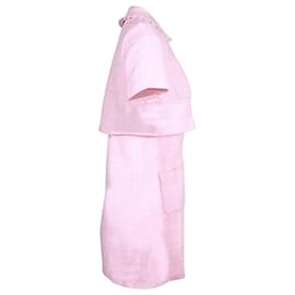 Sandro-Sandro Paris Kurzarm-Hemdkleid aus rosa Baumwolle-Pink