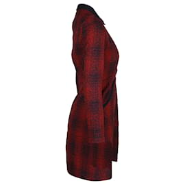Maje-Maje Robe Chemise à Carreaux en Polyester Rouge-Autre