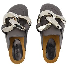 JW Anderson Chanclas con cadena - J.W. Anderson - Gris - Cuero Gris