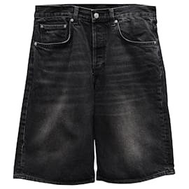 Sandro-Sandro Paris Walking Shorts in Black Cotton Denim-Black