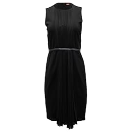 Autre Marque-Max Mara Studio Pleated Sleeveless Mini Dress in Black Viscose-Black