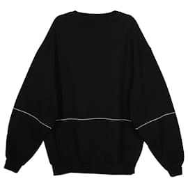 Balenciaga-Balenciaga Homme – Besticktes Rundhals-Sweatshirt aus schwarzer Baumwolle-Schwarz