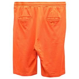 Dolce & Gabbana-Shorts de chándal de algodón naranja con logo bordado de Dolce & Gabbana-Naranja