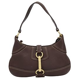 Bolsa de ombro Coach hobo em couro marrom Marrom