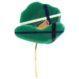 Broche Fleur Marni en Résine Verte Vert