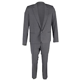 Dior-Einreihiger Dior-Anzug aus grauer Wolle-Grau