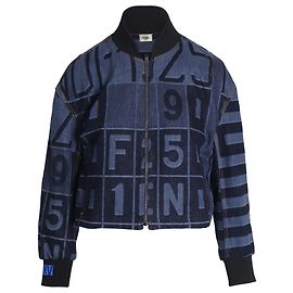 Fendi Denim Bomber Jacket in Blue Cotton Denim Blue