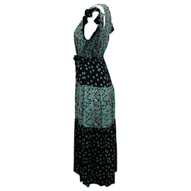 Maje-Maje Ruffled Sleeve Midi Dress in Floral Print Viscose-Other