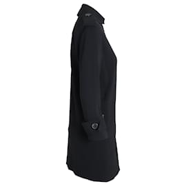 Lanvin-Lanvin Button-Front Trench Coat in Black Polyester-Black