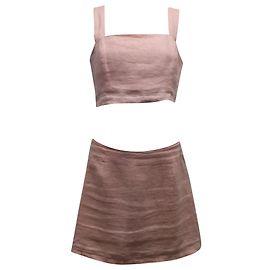 Ensemble deux pièces Reformation Braelynn en lin rose pastel Rose Autre