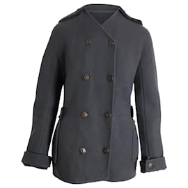 Lanvin-Lanvin-gefütterter Mantel aus grauer Wolle-Grau