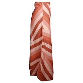 Sportmax-Sportmax Striped Midi Skirt in Peach Silk-Peach