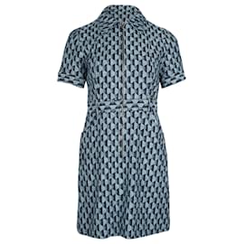 Sandro-Kleid mit Monogramm-Print von Sandro aus blauer Baumwolle-Blau