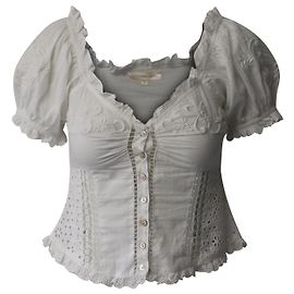 Loveshackfancy Bryant bestickte Broderie-Anglaise-Bluse aus weißer Baumwolle Weiß