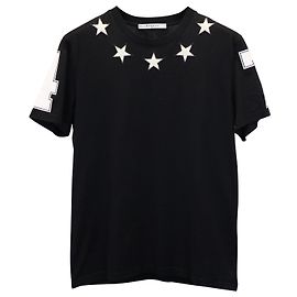 Aplique de estrella estilo cubano de Givenchy 74 Polo de algodón negro Otro