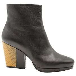 Botines Dries Van Noten de Cuero Negro Negro