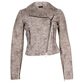 Alaïa Alaia Moto Bikerjacke mit braunem Ponyhaar-Print Andere