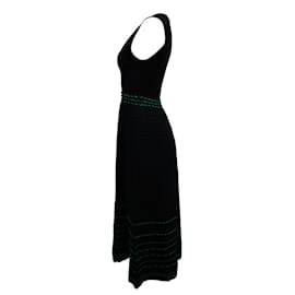 Maje-Maje V-Neck Sleeveless Midi Dress in Black Viscose-Black