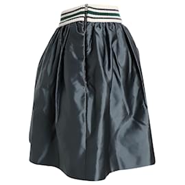 Miu Miu-Minifalda amplia de Miu Miu en poliamida verde-Verde