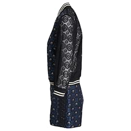 Anna Sui-Conjunto de Jaqueta e Shorts Anna Sui Estampados em Poliéster Azul Marinho-Azul,Azul marinho