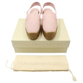 Stella Mc Cartney-Stella McCartney Slingback Espadrilles Platform Sandals in Pink Faux Leather-Pink