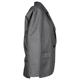 Isabel Marant-Isabel Marant Oversized Blazer Jacket in Grey Virgin Wool-Grey