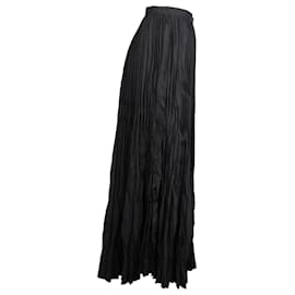 Issey Miyake-Falda larga plisada de poliéster negro de Issey Miyake-Negro