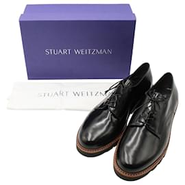 Stuart Weitzman-Stuart Weitzman Metro Oxfords in Black Patent Leather-Black