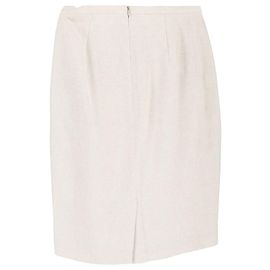 Jupe crayon Max Mara en lin crème Blanc Écru