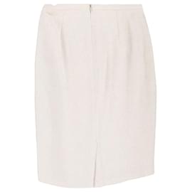 Max Mara-Max Mara Pencil Skirt in Cream Linen-White,Cream