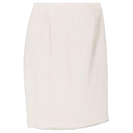 Max Mara-Max Mara Pencil Skirt in Cream Linen-White,Cream