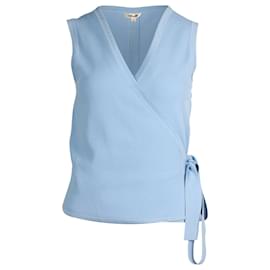 Diane Von Furstenberg-Top a portafoglio senza maniche Diane Von Furstenberg in misto viscosa blu-Blu