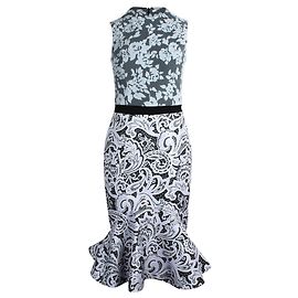 Mary Katrantzou Robe mi-longue fleurie en polyester bleu clair Bleu Bleu clair